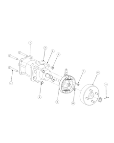 Brake Motor Mount And Hub Diagram and Parts List for M48-KW 53CB5DAV750-19-HP-OHV Cub Cadet Lawn Tractor